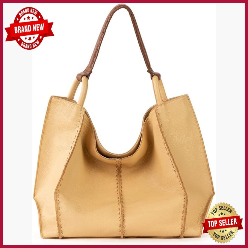 Large Leather Tote Bag with Shoulder Strap, Magnetic Closure, Roomy Travel Purse